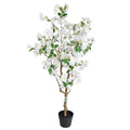 50" Artificial White Flowering Tree in Pot for Outdoor Indoor Use